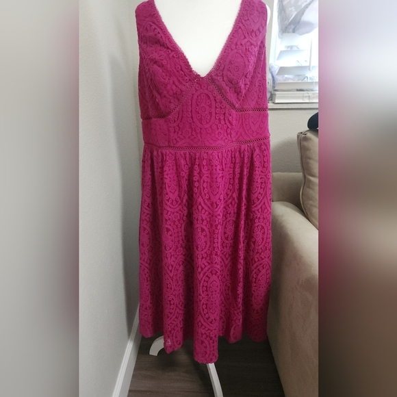 David Bridal DB StudioV-Neck Lace Sleeveless Dress - Picture 3 of 6